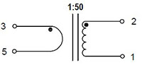 Schematic for CST25 Series Current Sense Transformers (CST25-0050)