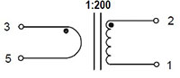 Schematic for CST25 Series Current Sense Transformers (CST25-0200)