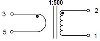 Schematic for CST25 Series Current Sense Transformers (CST25-0500)