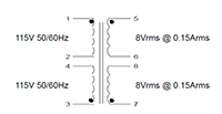 Schematic - PC Mount Flat Pack™ Power Transformers (FP16-150)