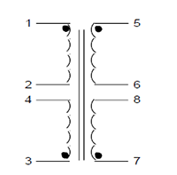 Schematic - PC Mount Flat Pack™ Power Transformers (FP20-600)