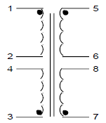 Schematic - PC Mount Flat Pack™ Power Transformers (FP40-1200)