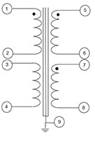 Wiring Diagram for Hermetically Sealed Low Level Audio Interstage Transformer