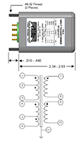 Hermetically Sealed Low Level Audio Input Transformer (HS-4) - 3