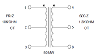 Schematic - Miniature Impedance Matching Transformers - Red Spec (SP-20)