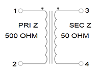 Schematic - Miniature Impedance Matching Transformers - Red Spec (SP-32)