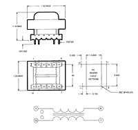 Outline Dimensions - E - Core Common Mode Inductor (CME375-1)