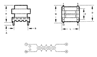 Outline Dimensions - E - Core Common Mode Inductor (CME2425-1)