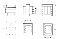 Outline Dimensions - PC Mount World Series™ Power Transformers