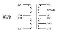 Schematic - Chassis Mount Leaded World Series™ Power Transformers (VPL12-800)