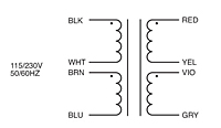 Schematic - Chassis Mount Leaded World Series™ Power Transformers (VPL10-500)