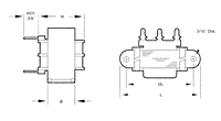 Outline Dimensions - Chassis Mount Quick Pack™ Power Transformers