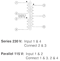 Schematic - Chassis Mount Quick Pack™ Power Transformers (FD4-10)