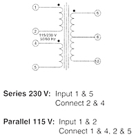 Schematic - Chassis Mount Quick Pack™ Power Transformers (FD6-10)