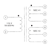 Schematic - PC Mount Power Transformers (F-165P)