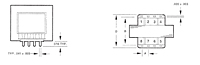 Outline Dimensions - Dual Primary, Dual Secondaries PC Mount Power Transformers (F-3132P)