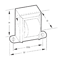 Outline Dimensions - Multiple Secondary Chassis Mount Power Transformers (F-235Z) - Case Type Z