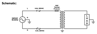 Schematic Drawing for 7.17 Inch (in) Maximum Length Medical Grade Isolation Power Transformer