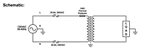 Schematic Drawing for 8.74 Inch (in) Maximum Length Medical Grade Isolation Power Transformer