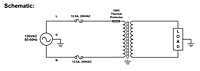 Schematic Drawing for 8.74 Inch (in) Maximum Length Medical Grade Isolation Power Transformer (MD-2400-E)