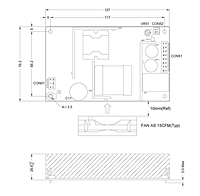 Outline Dimensions (mm) for ABU 125 Series Switch Mode Power Supplies (ABU125-540)