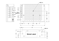 Outline Dimensions (mm) for AEU 65 Series Switch Mode Power Supplies