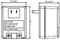 Dimensional Drawing for Wall Plug-Ins AC Power Supplies (Level VI) (WAU060-2000-S)