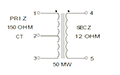 Schematic - Miniature Impedance Matching Transformers - Red Spec (SP-42)