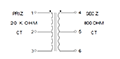 Schematic - Miniature Impedance Matching Transformers - Red Spec (SP-13)