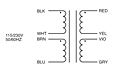 Schematic - Chassis Mount Leaded World Series™ Power Transformers (VPL10-500)