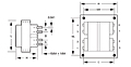 Outline Dimensions - PC Mount Split Pack Power Transformers (F10-3600)