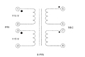 8 Pins Schematic - PC Mount Split Pack Power Transformers (FS10-110)