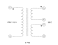 6 Pins Schematic - PC Mount Split Pack™ Class 2/3 Power Transformers (F10-110-C2)